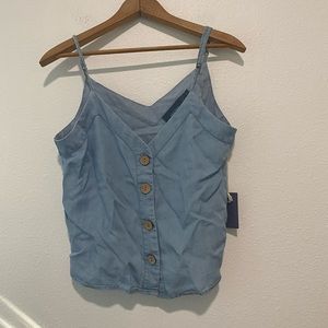 Women’s Indigo Rising Chambray Button Tank SZ M